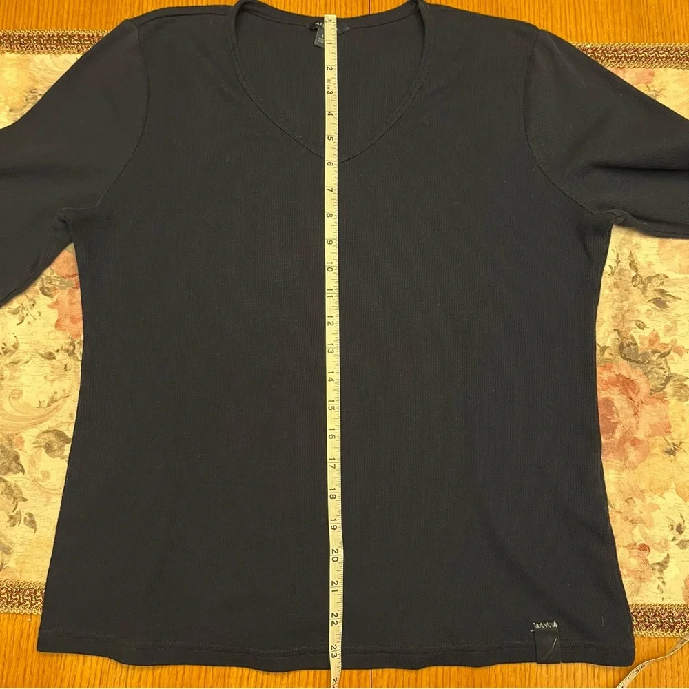 2/$30 Nautica Waffle Shirt LG Nautica Waffle Knit Shirt Top 3/4 sleeve NAVY BLUE
